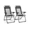 2 Pieces Patio Adjustable Folding Recliner Chairs with 7 Level Adjustable Backrest